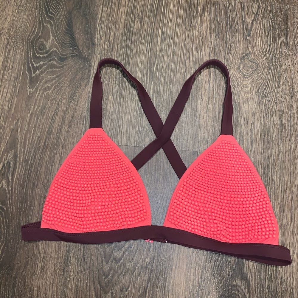 AERIE Beaded Swim Bikini Top Sz Large